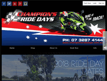 Tablet Screenshot of championsridedays.com.au